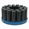 Nylox Disc Brush, Crimped Composite Back Rectangle Straight, 4 in Brush Dia, 7/8 in Center Hole, Silicon C 85824